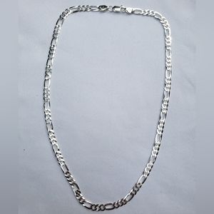 Italian 925 Silver Chain, Figaro Model, 20 inches or 51 cm, New, without tag.